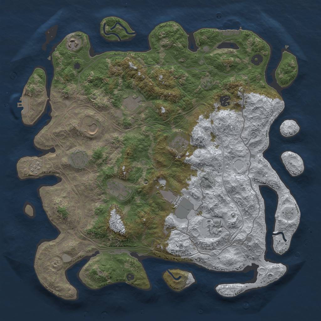 Rust Map: Procedural Map, Size: 4250, Seed: 1186160327, 19 Monuments