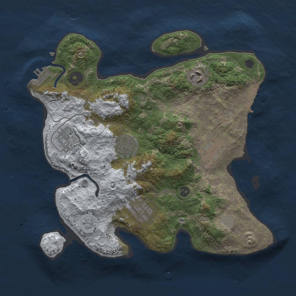 Rust Map: Procedural Map, Size: 3000, Seed: 91591270, 13 Monuments