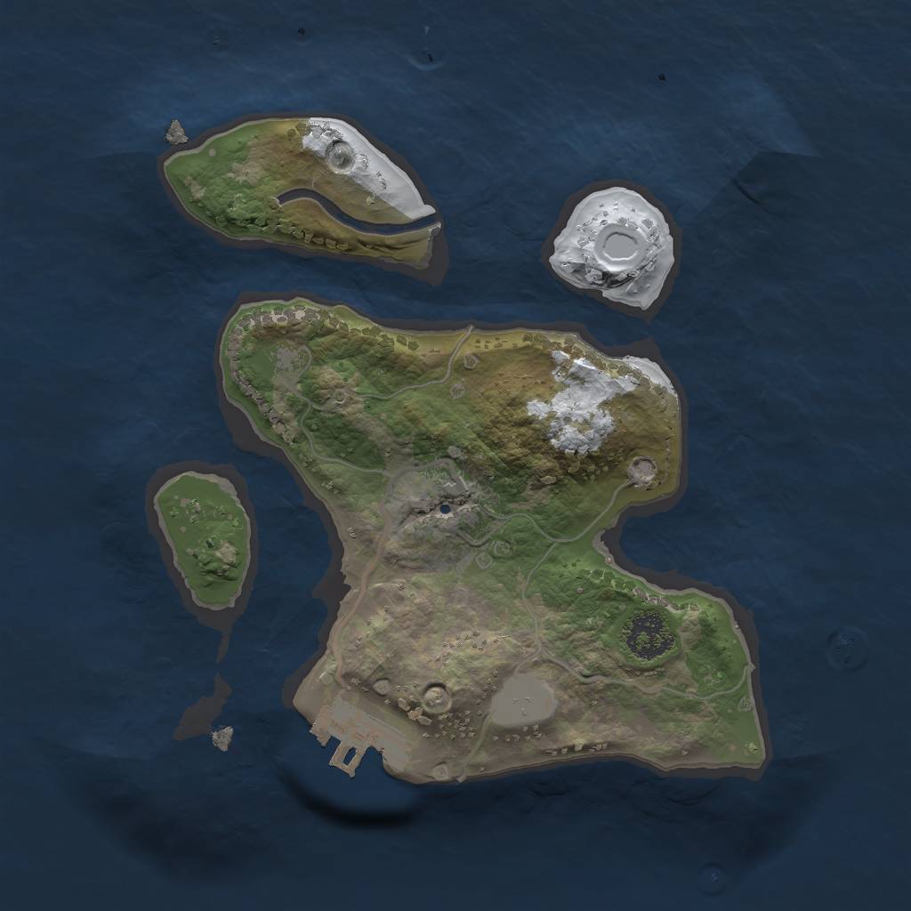 Rust Map: Procedural Map, Size: 2000, Seed: 1231231, 6 Monuments