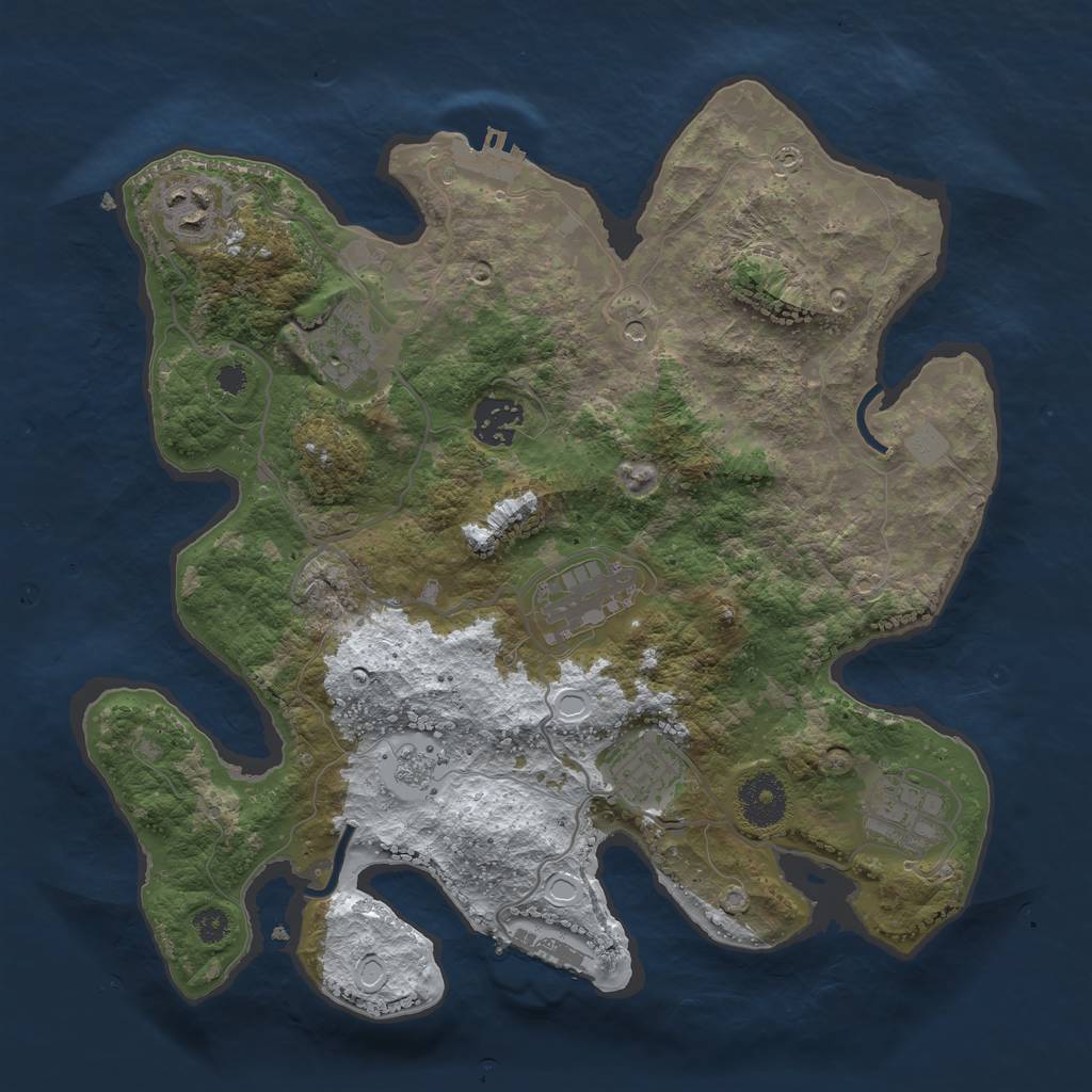 Rust Map: Procedural Map, Size: 3250, Seed: 1525710345, 15 Monuments