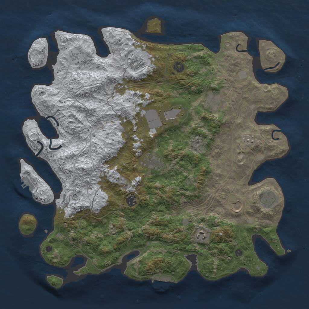 Rust Map: Procedural Map, Size: 4250, Seed: 7061, 18 Monuments