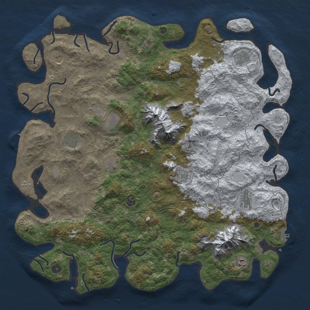 Rust Map: Procedural Map, Size: 5000, Seed: 151316140, 20 Monuments