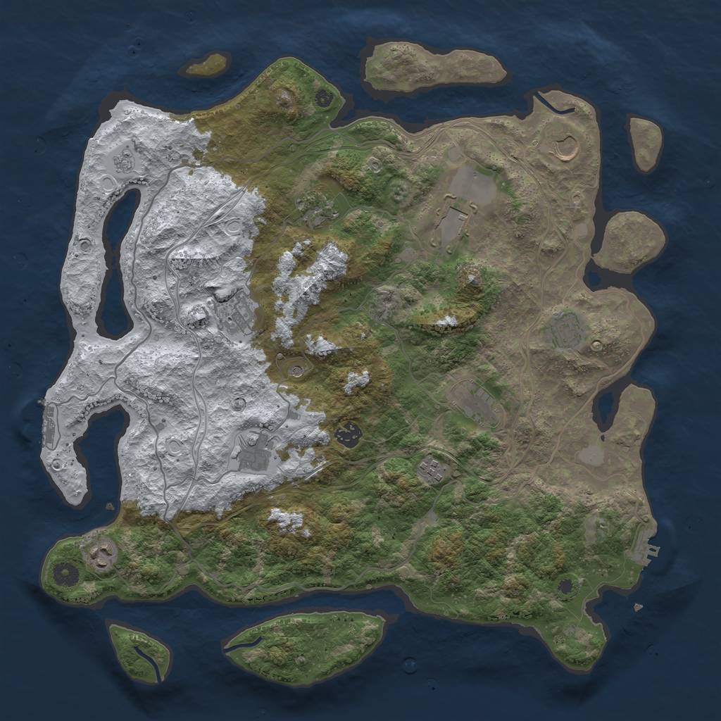 Rust Map: Procedural Map, Size: 4250, Seed: 774108, 19 Monuments