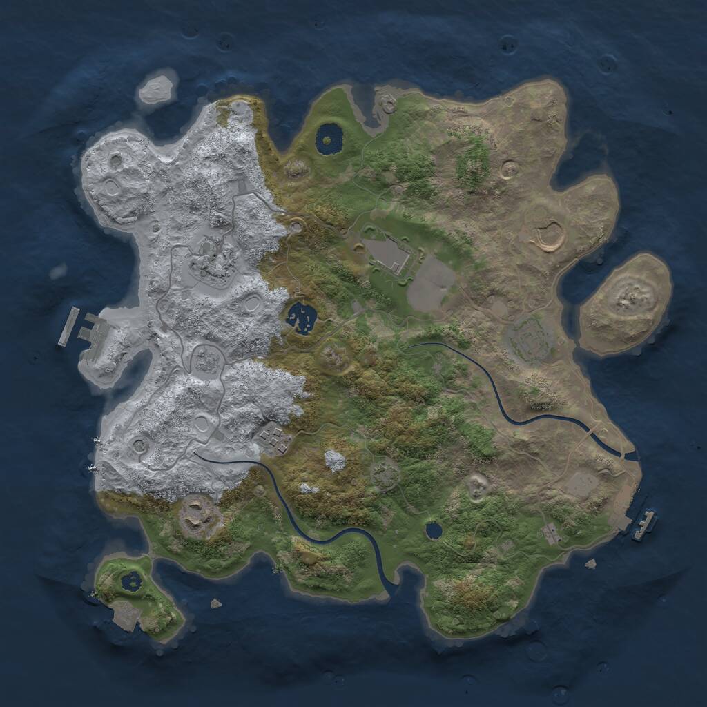 Rust Map: Procedural Map, Size: 3500, Seed: 101065103, 13 Monuments