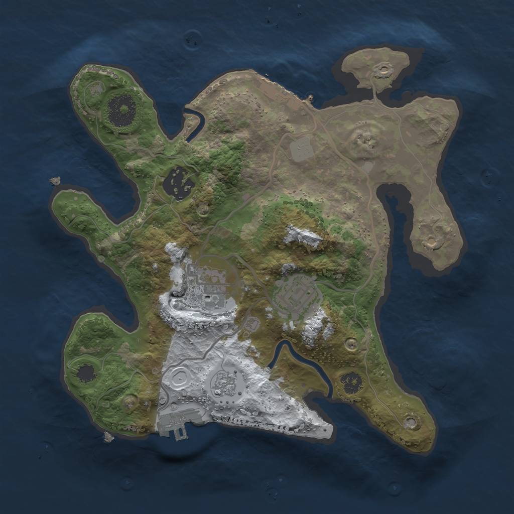 Rust Map: Procedural Map, Size: 2500, Seed: 26426, 11 Monuments