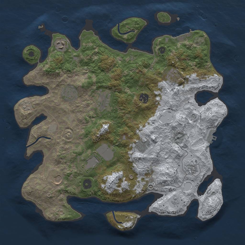 Rust Map: Procedural Map, Size: 3800, Seed: 19889, 19 Monuments