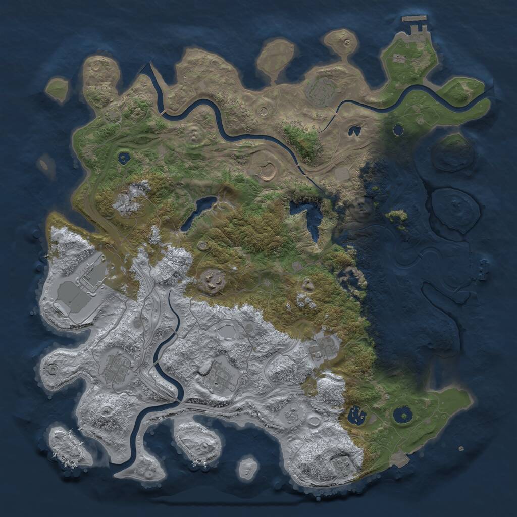 Rust Map: Procedural Map, Size: 4250, Seed: 662495, 16 Monuments