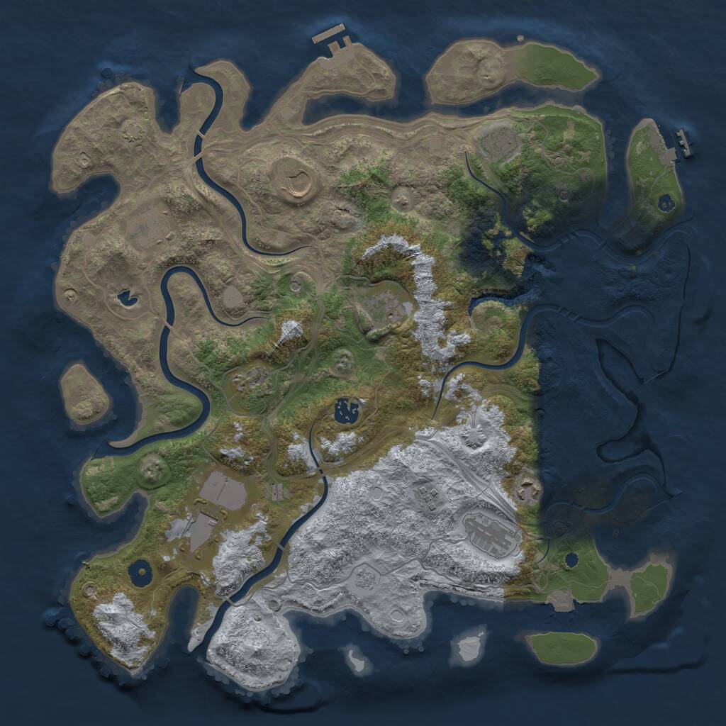 Rust Map: Procedural Map, Size: 4250, Seed: 32304, 16 Monuments