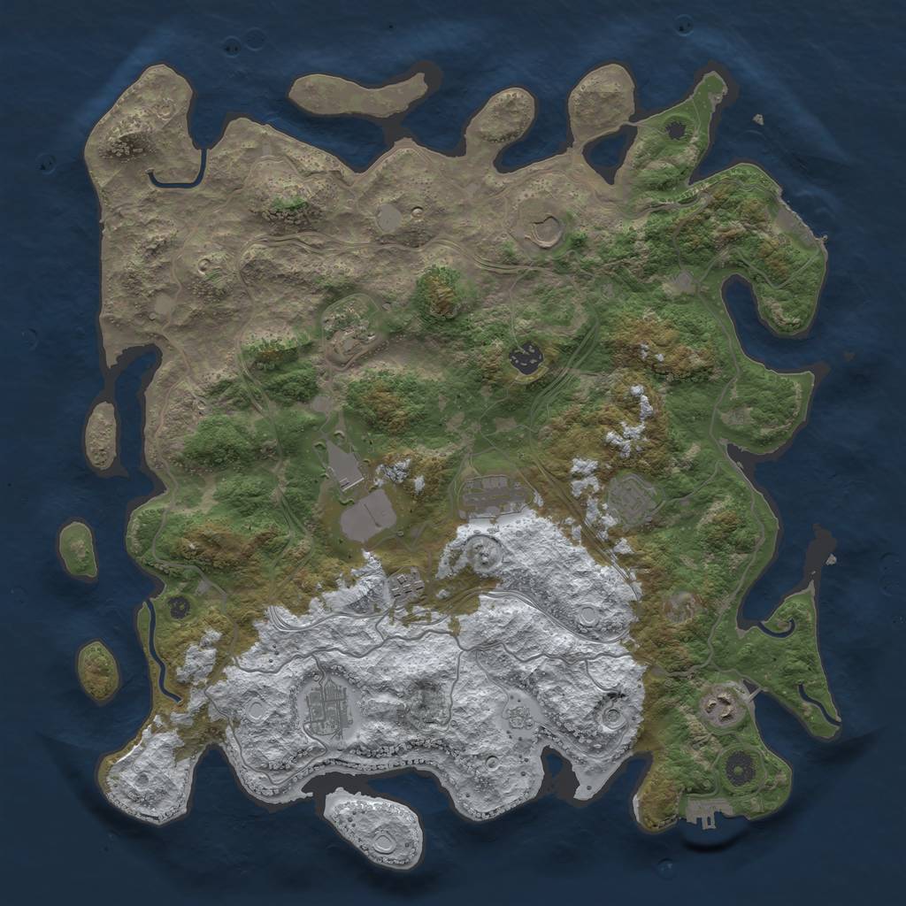 Rust Map: Procedural Map, Size: 4250, Seed: 801296, 18 Monuments
