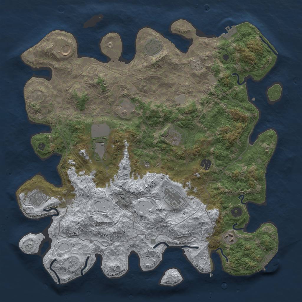 Rust Map: Procedural Map, Size: 4250, Seed: 675930947, 19 Monuments