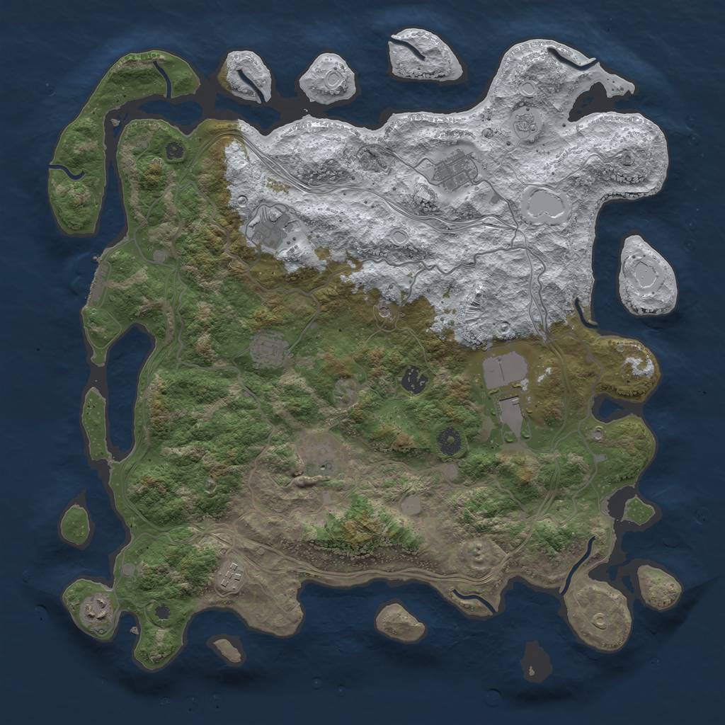 Rust Map: Procedural Map, Size: 4250, Seed: 773013, 16 Monuments