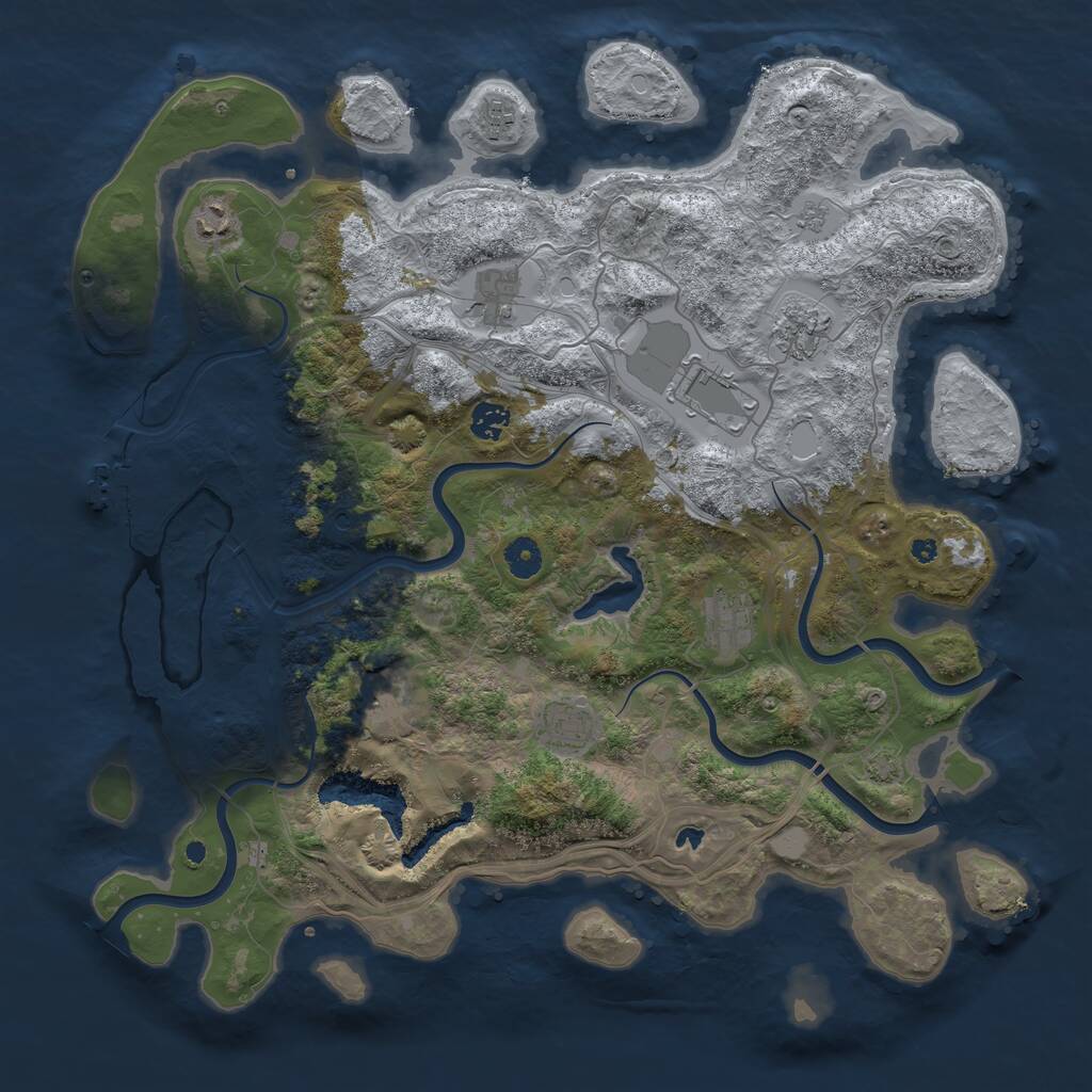 Rust Map: Procedural Map, Size: 4250, Seed: 773013, 14 Monuments