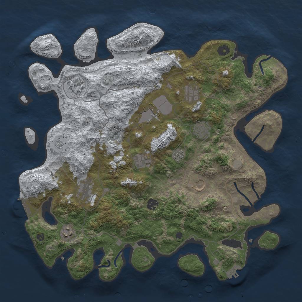 Rust Map: Procedural Map, Size: 4000, Seed: 944445084, 19 Monuments