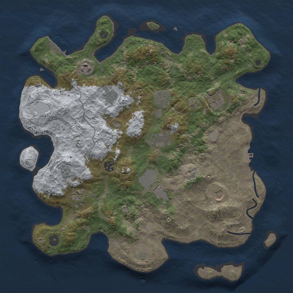 Rust Map: Procedural Map, Size: 4000, Seed: 4314186, 20 Monuments