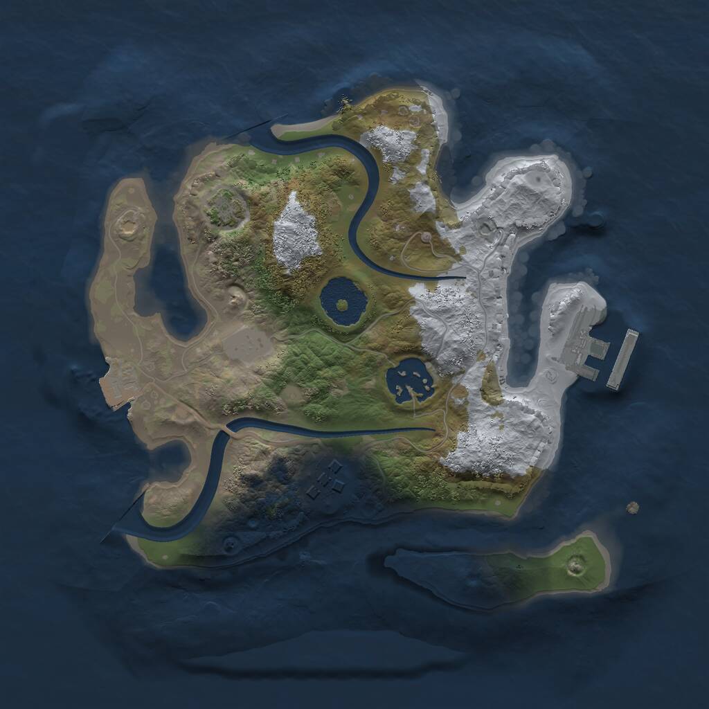 Rust Map: Procedural Map, Size: 2323, Seed: 2134753678, 5 Monuments