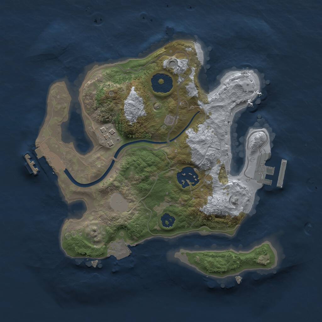 Rust Map: Procedural Map, Size: 2323, Seed: 2134753678, 5 Monuments