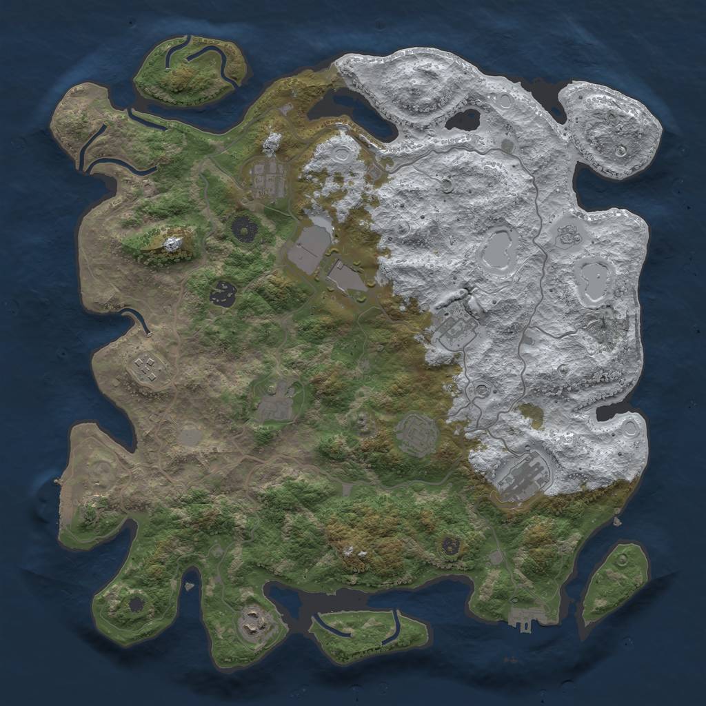 Rust Map: Procedural Map, Size: 4000, Seed: 211564541, 18 Monuments