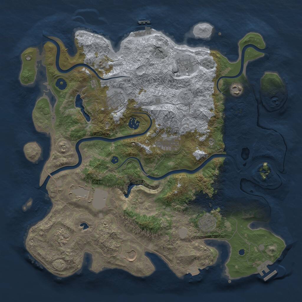 Rust Map: Procedural Map, Size: 4050, Seed: 149479235, 16 Monuments