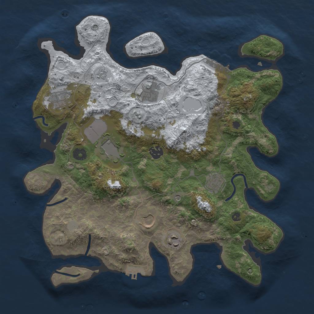 Rust Map: Procedural Map, Size: 3500, Seed: 599019314, 16 Monuments