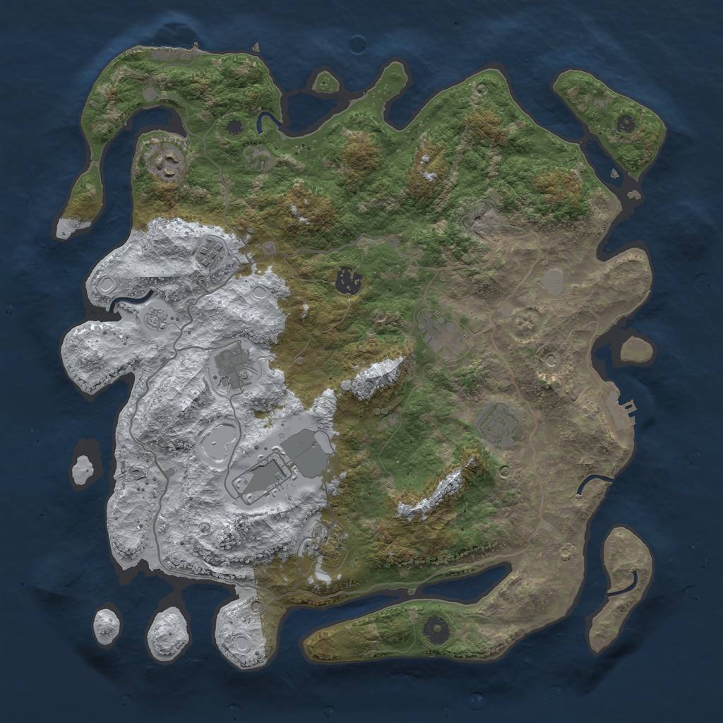 Rust Map: Procedural Map, Size: 4000, Seed: 12379, 17 Monuments