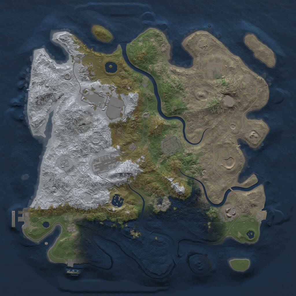 Rust Map: Procedural Map, Size: 3700, Seed: 96207904, 15 Monuments