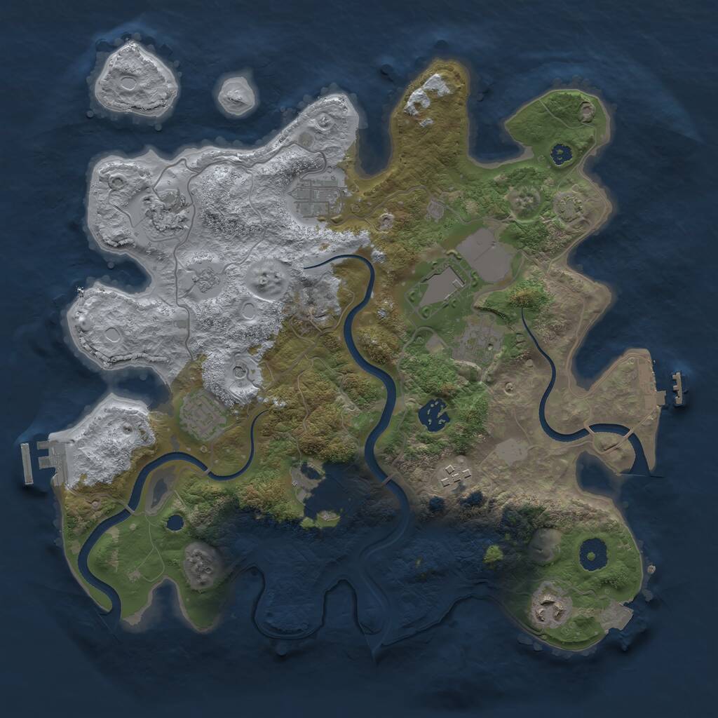 Rust Map: Procedural Map, Size: 3500, Seed: 1548012392, 15 Monuments