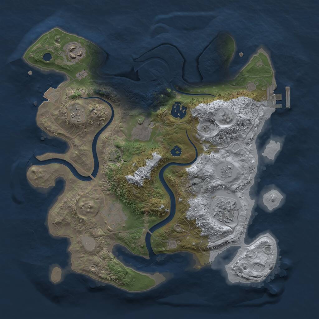 Rust Map: Procedural Map, Size: 3000, Seed: 314016133, 11 Monuments