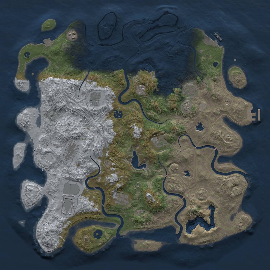 Rust Map: Procedural Map, Size: 4500, Seed: 1571010206, 15 Monuments