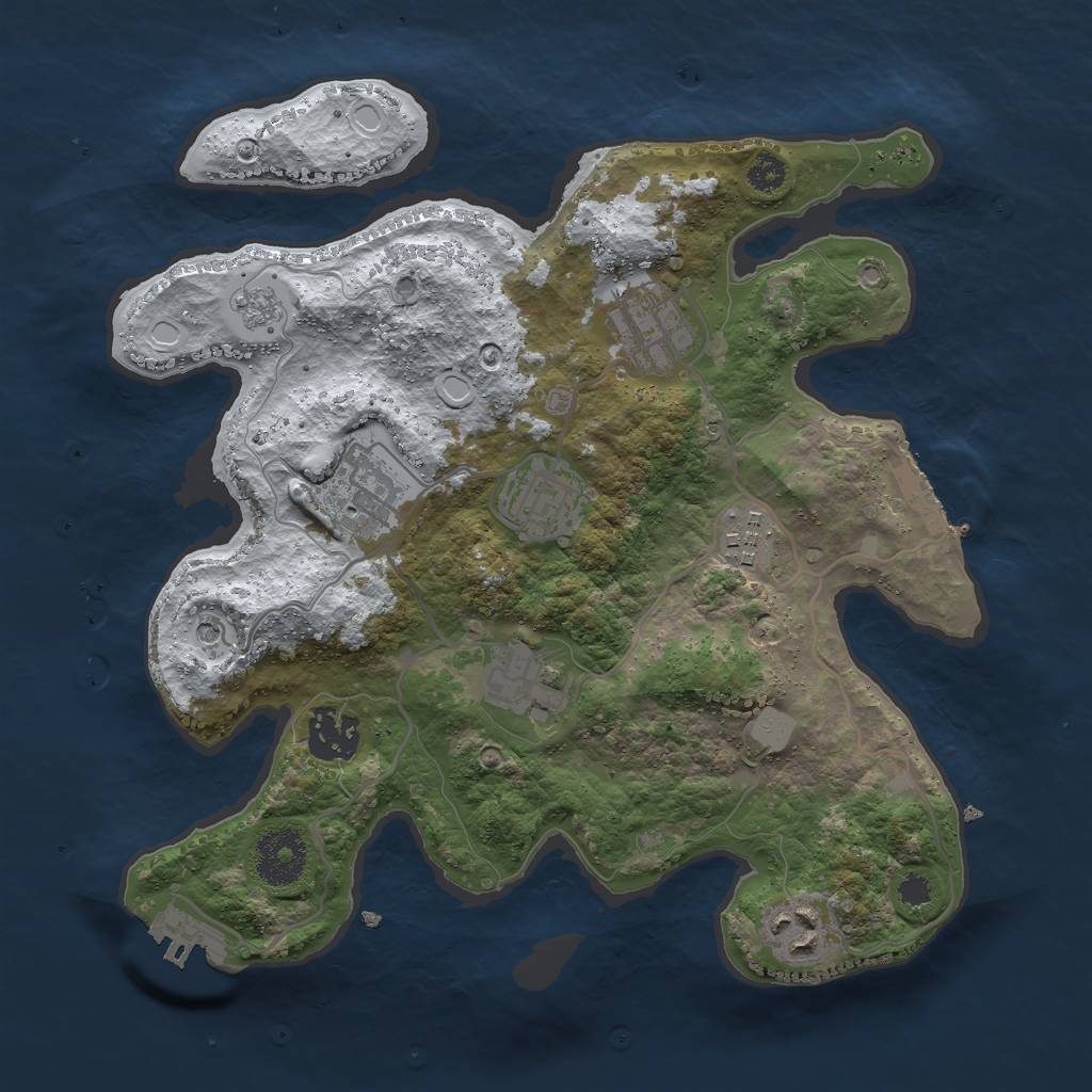 Rust Map: Procedural Map, Size: 3000, Seed: 931760170, 16 Monuments