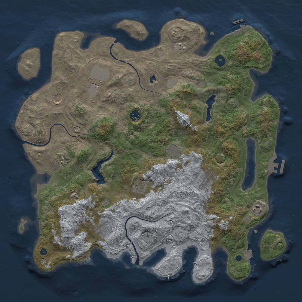 Rust Map: Procedural Map, Size: 4250, Seed: 1976321044, 16 Monuments