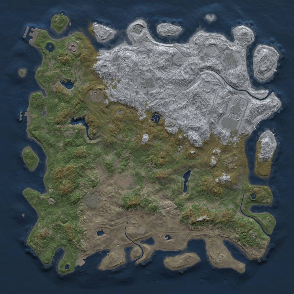 Rust Map: Procedural Map, Size: 4949, Seed: 777, 16 Monuments