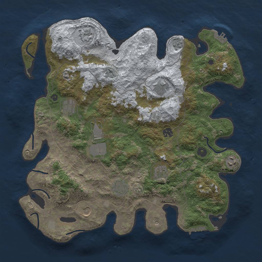 Rust Map: Procedural Map, Size: 4000, Seed: 530, 19 Monuments