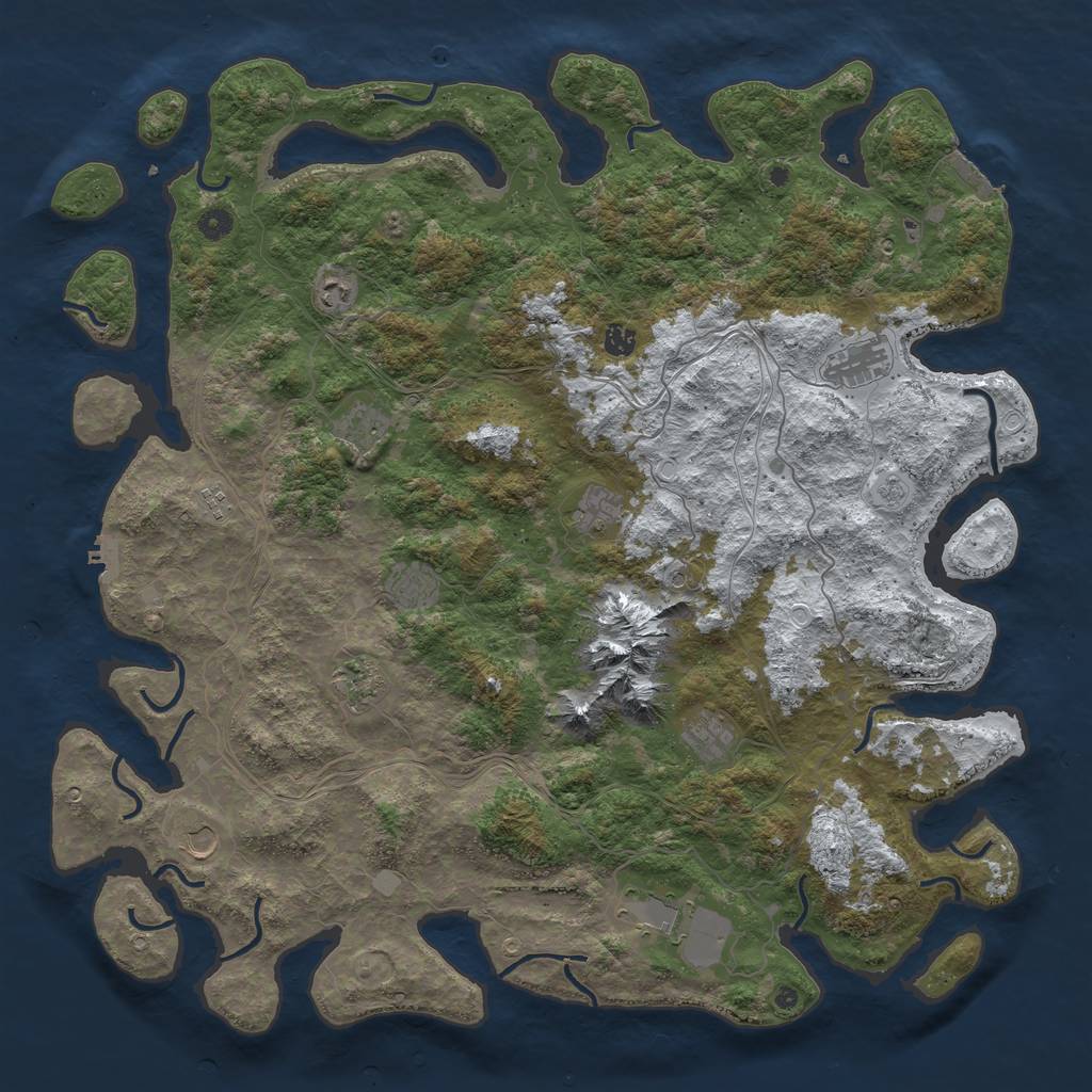 Rust Map: Procedural Map, Size: 5000, Seed: 20220505, 20 Monuments