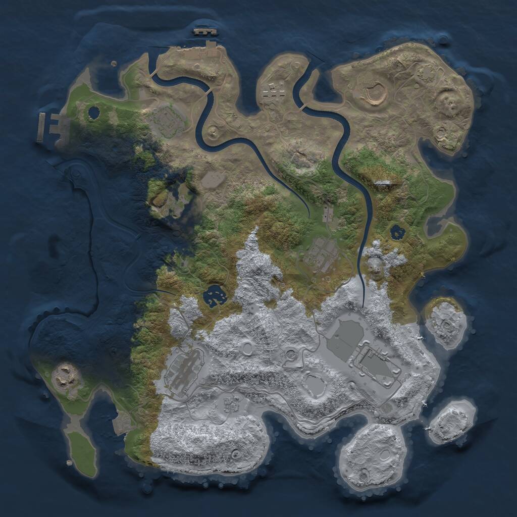 Rust Map: Procedural Map, Size: 3500, Seed: 22149615, 15 Monuments
