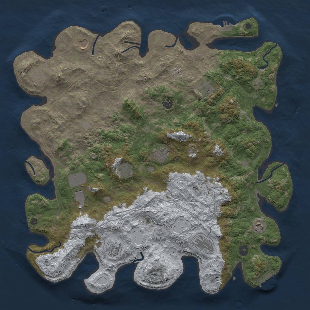 Rust Map: Procedural Map, Size: 4520, Seed: 1000000, 20 Monuments