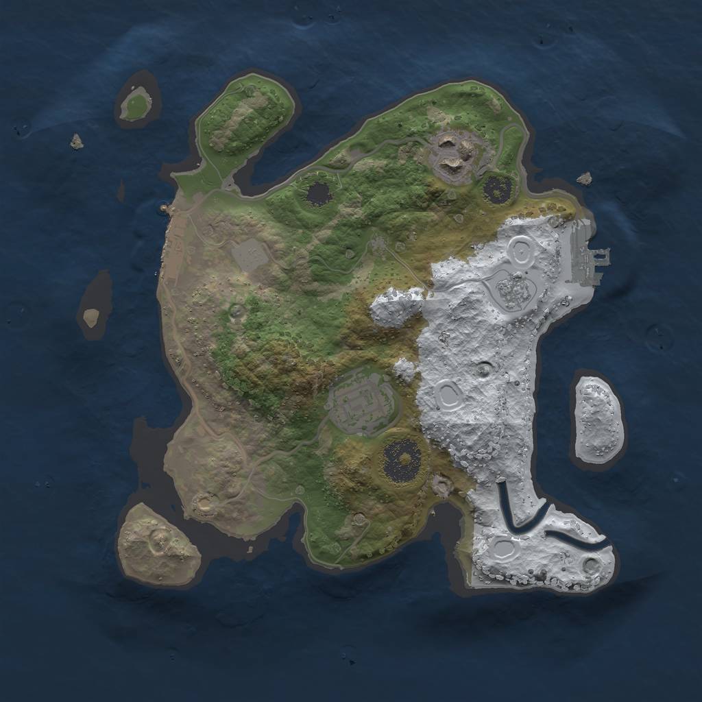 Rust Map: Procedural Map, Size: 2525, Seed: 43547633, 10 Monuments