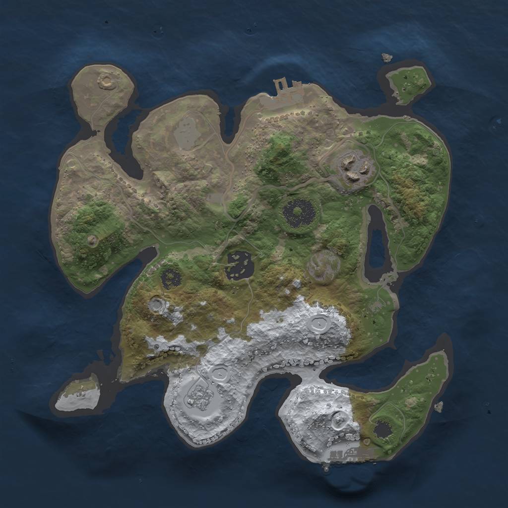 Rust Map: Procedural Map, Size: 2500, Seed: 123783, 10 Monuments