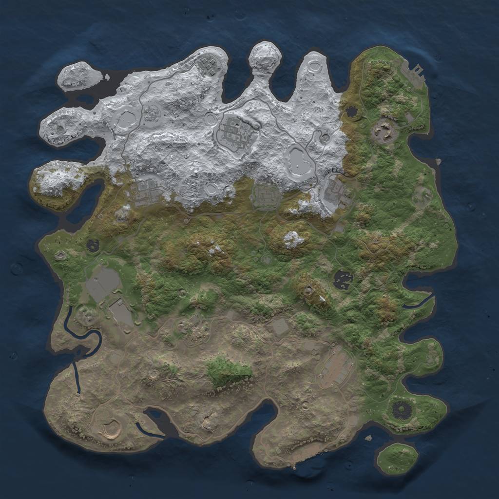 Rust Map: Procedural Map, Size: 3850, Seed: 1522348873, 20 Monuments