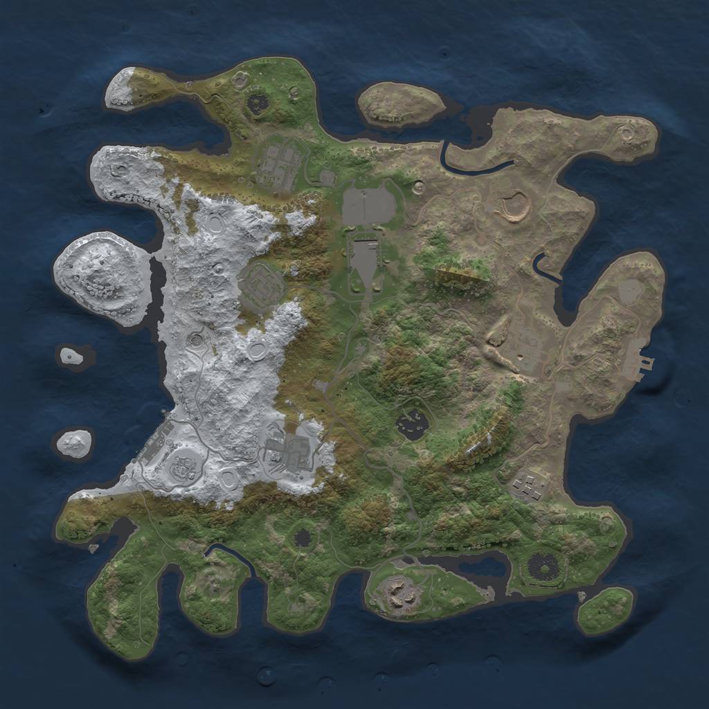 Rust Map: Procedural Map, Size: 3500, Seed: 8052022, 18 Monuments