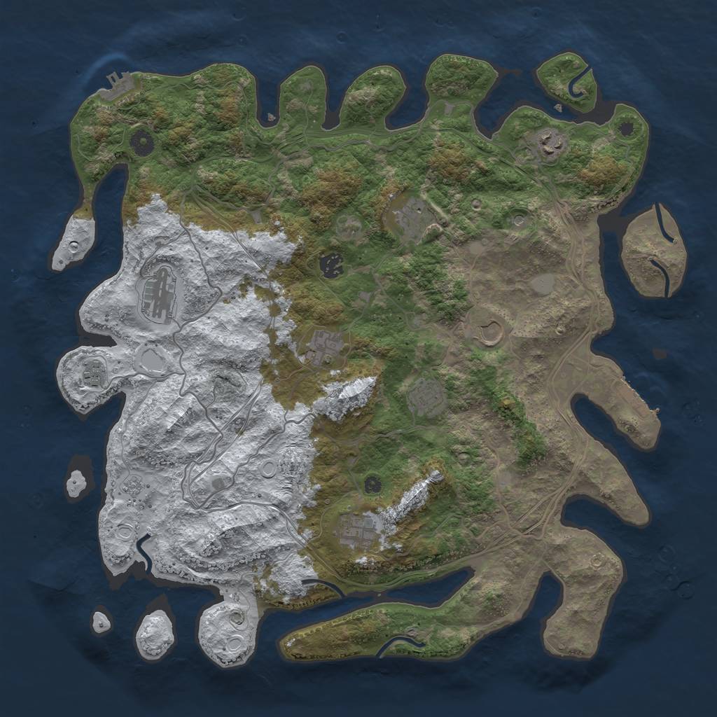 Rust Map: Procedural Map, Size: 4300, Seed: 12379, 18 Monuments