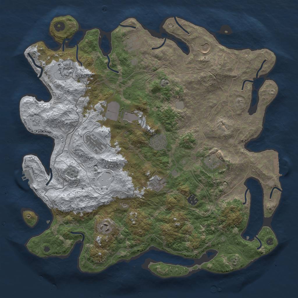 Rust Map: Procedural Map, Size: 4250, Seed: 651110, 20 Monuments