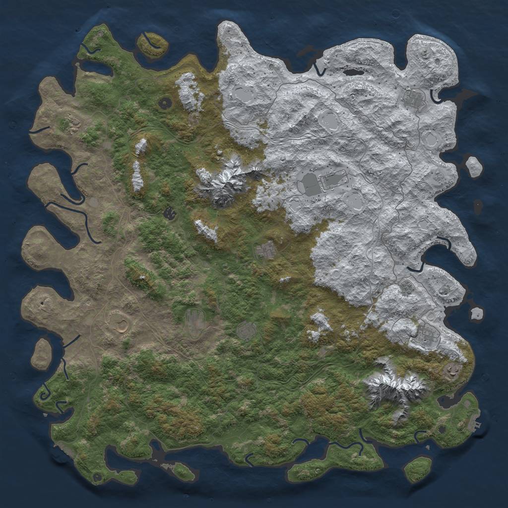 Rust Map: Procedural Map, Size: 6000, Seed: 3242, 20 Monuments