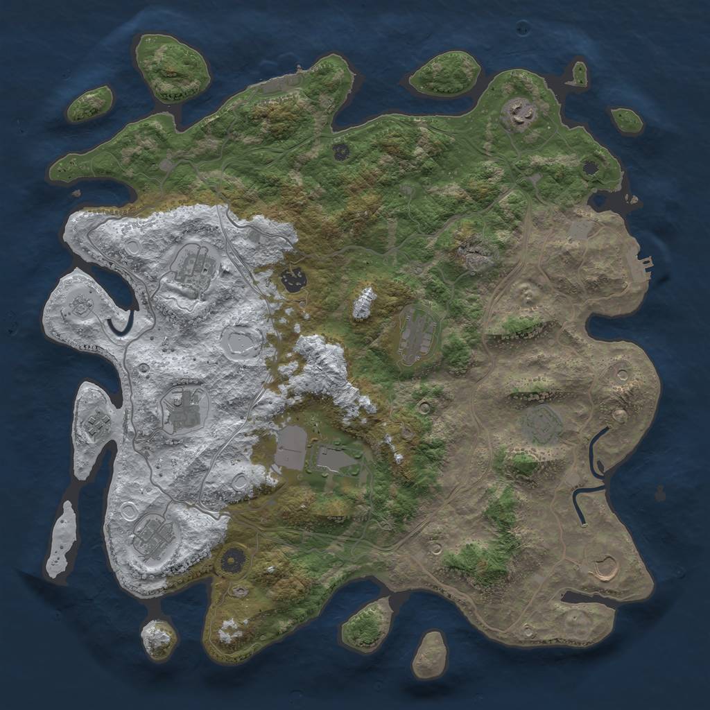 Rust Map: Procedural Map, Size: 4250, Seed: 5521890, 19 Monuments