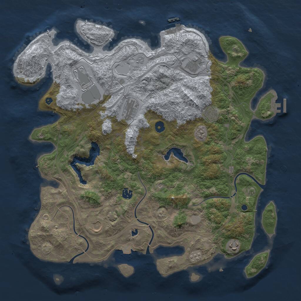 Rust Map: Procedural Map, Size: 4250, Seed: 233772, 14 Monuments