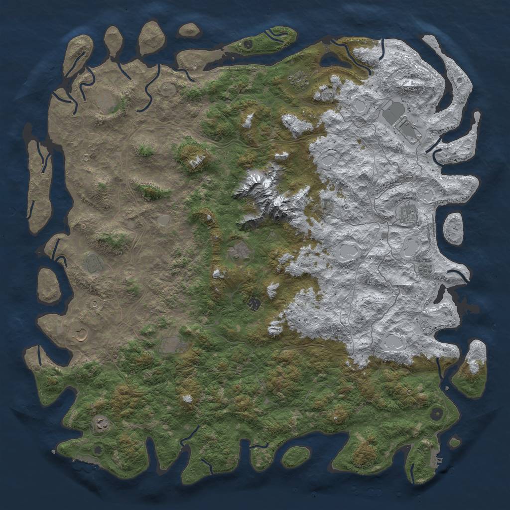 Rust Map: Procedural Map, Size: 6000, Seed: 177954629, 20 Monuments