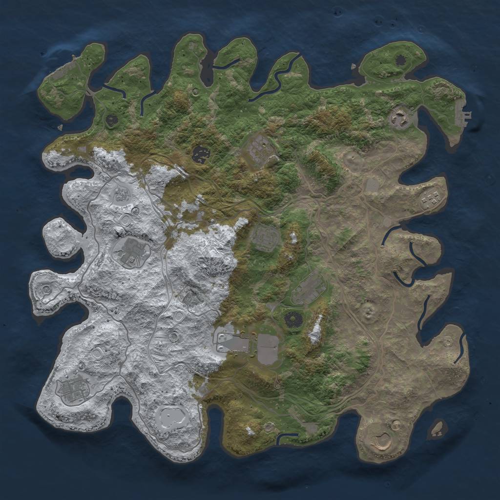 Rust Map: Procedural Map, Size: 4250, Seed: 353476, 19 Monuments