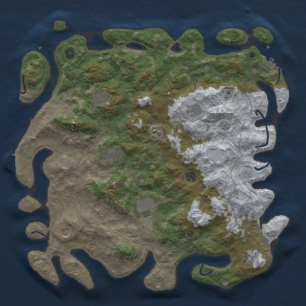 Rust Map: Procedural Map, Size: 4500, Seed: 5042022, 18 Monuments