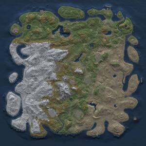 Thumbnail Rust Map: Procedural Map, Size: 5000, Seed: 4000, 17 Monuments