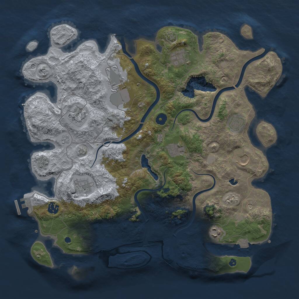 Rust Map: Procedural Map, Size: 4000, Seed: 4554852, 15 Monuments