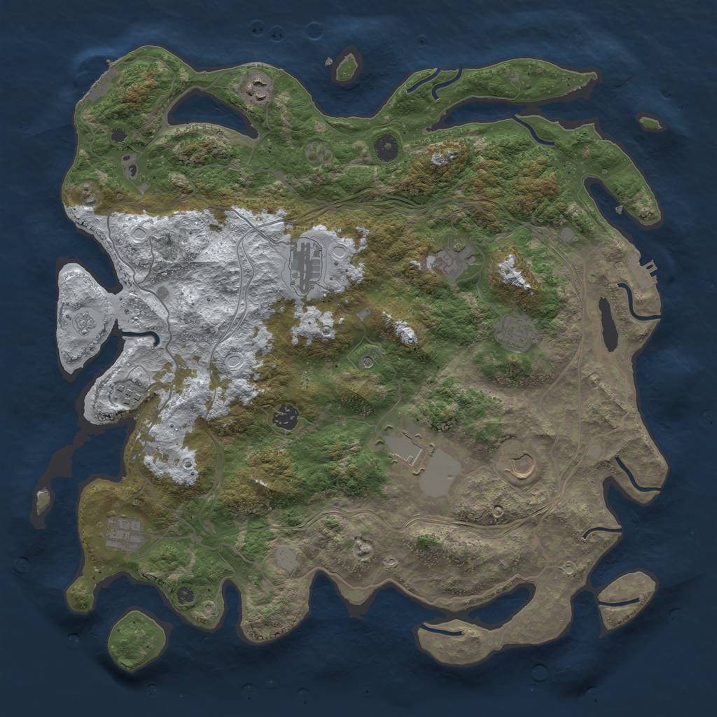 Rust Map: Procedural Map, Size: 4250, Seed: 750000, 18 Monuments